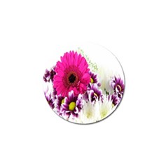 Pink Purple And White Flower Bouquet Golf Ball Marker by Simbadda