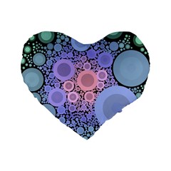 An Abstract Background Consisting Of Pastel Colored Circle Standard 16  Premium Heart Shape Cushions by Simbadda