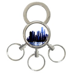 Abstract Of Downtown Chicago Effects 3-ring Key Chains by Simbadda