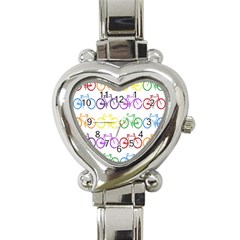 Rainbow Colors Bright Colorful Bicycles Wallpaper Background Heart Italian Charm Watch by Simbadda