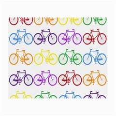 Rainbow Colors Bright Colorful Bicycles Wallpaper Background Small Glasses Cloth (2-side) by Simbadda