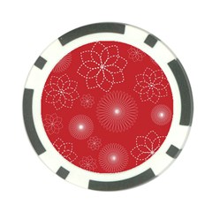Floral Spirals Wallpaper Background Red Pattern Poker Chip Card Guard by Simbadda