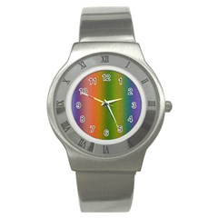 Colorful Stipple Effect Wallpaper Background Stainless Steel Watch by Simbadda