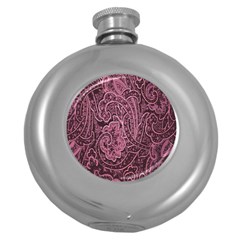 Abstract Purple Background Natural Motive Round Hip Flask (5 Oz) by Simbadda
