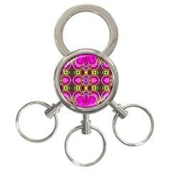 Colourful Abstract Background Design Pattern 3-ring Key Chains by Simbadda