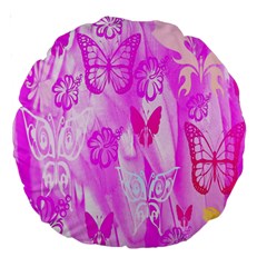 Butterfly Cut Out Pattern Colorful Colors Large 18  Premium Round Cushions by Simbadda