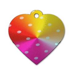 Polka Dots Pattern Colorful Colors Dog Tag Heart (two Sides) by Simbadda