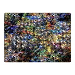 Multi Color Peacock Feathers Double Sided Flano Blanket (mini)  by Simbadda