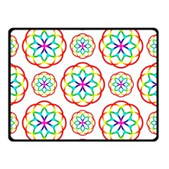 Geometric Circles Seamless Rainbow Colors Geometric Circles Seamless Pattern On White Background Double Sided Fleece Blanket (small)  by Simbadda