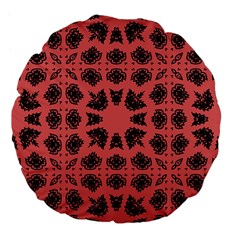 Digital Computer Graphic Seamless Patterned Ornament In A Red Colors For Design Large 18  Premium Flano Round Cushions by Simbadda