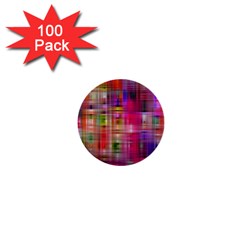 Background Abstract Weave Of Tightly Woven Colors 1  Mini Buttons (100 Pack)  by Simbadda