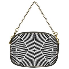 Black And White Line Abstract Chain Purses (two Sides) 