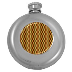 Gold Abstract Wallpaper Background Round Hip Flask (5 Oz)