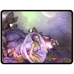 Wonderful Fairy In The Wonderland , Colorful Landscape Double Sided Fleece Blanket (large)  by FantasyWorld7
