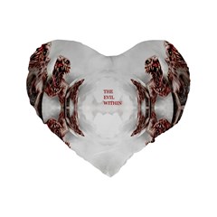 The Evil Within Demon 3d Effect Standard 16  Premium Heart Shape Cushions by 3Dbjvprojats