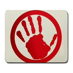 Bloody Handprint Stop Emob Sign Red Circle Large Mousepads by Mariart