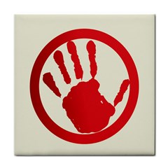 Bloody Handprint Stop Emob Sign Red Circle Face Towel by Mariart