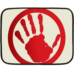 Bloody Handprint Stop Emob Sign Red Circle Fleece Blanket (mini) by Mariart