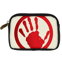 Bloody Handprint Stop Emob Sign Red Circle Digital Camera Cases by Mariart