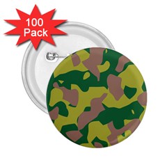 Camouflage Green Yellow Brown 2 25  Buttons (100 Pack) 