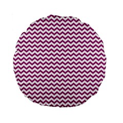 Chevron Wave Purple White Standard 15  Premium Flano Round Cushions
