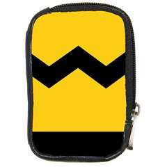 Chevron Wave Yellow Black Line Compact Camera Cases