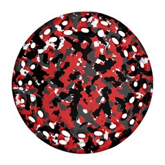 Bloodshot Camo Red Urban Initial Camouflage Ornament (round Filigree) by Mariart