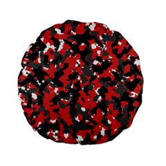 Bloodshot Camo Red Urban Initial Camouflage Standard 15  Premium Round Cushions