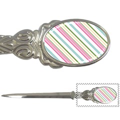 Diagonal Stripes Color Rainbow Pink Green Red Blue Letter Openers by Mariart