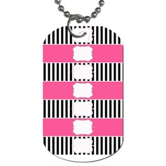 Custom Water Bottle Labels Line Black Pink Dog Tag (one Side) by Mariart