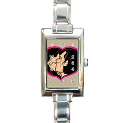 Don t Kiss With A Bloody Nose Face Man Girl Love Rectangle Italian Charm Watch