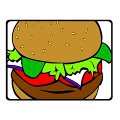 Fast Food Lunch Dinner Hamburger Cheese Vegetables Bread Double Sided Fleece Blanket (small)  by Mariart