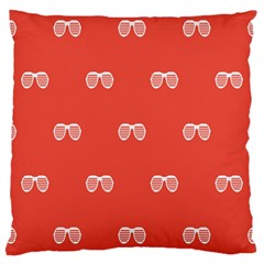 Glasses Disco Retina Red White Line Large Cushion Case (one Side)