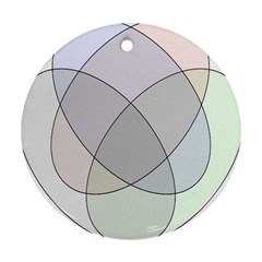 Four Way Venn Diagram Circle Round Ornament (two Sides)