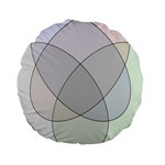 Four Way Venn Diagram Circle Standard 15  Premium Round Cushions Front