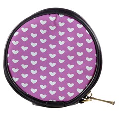 Heart Love Valentine White Purple Card Mini Makeup Bags by Mariart