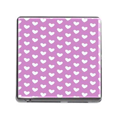 Heart Love Valentine White Purple Card Memory Card Reader (square) by Mariart