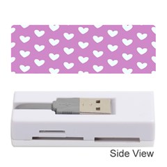 Heart Love Valentine White Purple Card Memory Card Reader (stick)  by Mariart