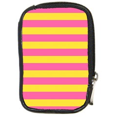 Horizontal Pink Yellow Line Compact Camera Cases by Mariart