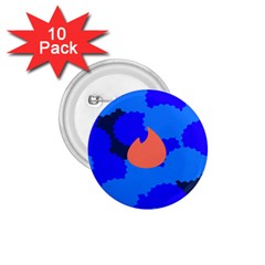 Image Orange Blue Sign Black Spot Polka 1 75  Buttons (10 Pack)