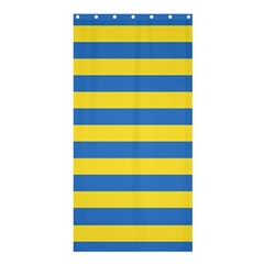 Horizontal Blue Yellow Line Shower Curtain 36  X 72  (stall)  by Mariart
