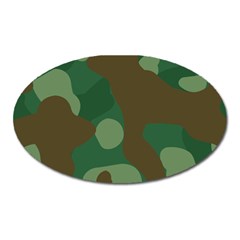 Initial Camouflage Como Green Brown Oval Magnet by Mariart