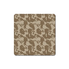 Initial Camouflage Brown Square Magnet by Mariart