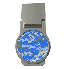 Oceanic Camouflage Blue Grey Map Money Clips (round)  by Mariart