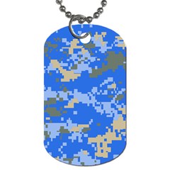 Oceanic Camouflage Blue Grey Map Dog Tag (two Sides)