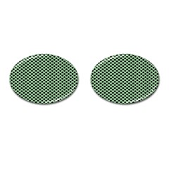 Polka Dot Green Black Cufflinks (oval) by Mariart