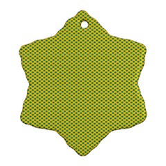 Polka Dot Green Yellow Ornament (snowflake)