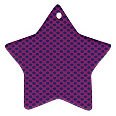 Polka Dot Purple Blue Star Ornament (two Sides) by Mariart