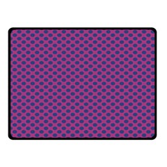 Polka Dot Purple Blue Double Sided Fleece Blanket (small) 