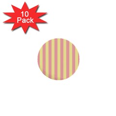 Pink Yellow Stripes Line 1  Mini Buttons (10 Pack) 